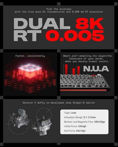 nuphy WH80 Hot-Swap Rapid Trigger Wireless Magnetic Keyboard with knob | Custom RGB Backlit Gaming Keyboard, 80% Layout, Tri-mode Hall Effect, 83 Keys, Support BT/2.4GHz/USB-C - color: Black