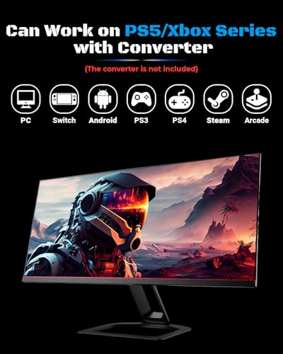 Sehawei Haute42 16-Key Mini Plus Leverless Arcade Controller | Hot Swap, Turbo Function & SOCD Supported, Compatible with PC/Ps3/Ps4/Switch - color: Black