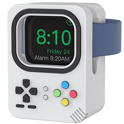 Delidigi Charger Stand (Charger Not Included) Compatible with Apple Watch Ultra 3 2 1, SE 3 2 1, Series 11 10 9 8 7 6 5 4 3 2 1 Silicone Charging Holder Dock - color: Grey