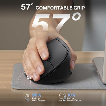 PHILIPS SPK7628 Ergonomic Mouse - Vertical Mouse with 800/1200/1600 Adjustable DPI, 6 Silent Buttons Design for S/M Hands, Auto Power Saving, Light Weight, 2.4GHz Wireless Mouse for Laptop, Desktop,PC - color: Black