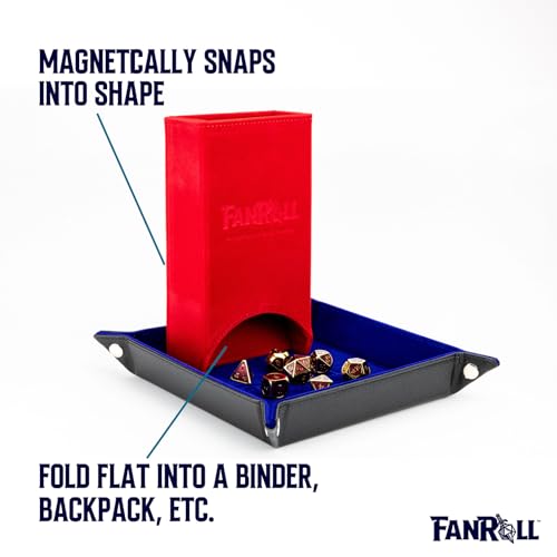 FanRoll Fold Up Dice Tower: Red, Role Playing Game Dice Accessories for Dungeons and Dragons - color: Red
