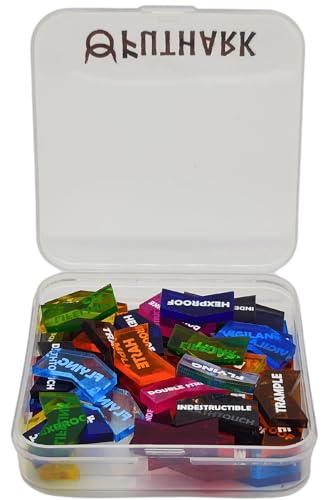 Futhark MTG Counters/Keyword Counters for Magic The Gathering - Set of 60 Color Coded MTG Tokens - Improved Gameplay with This Great Magic The Gathering Gift - style: MTG Keyword Counters