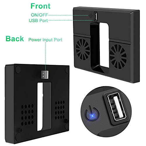 Linkstyle Cooling Fan for Xbox Series X, USB Powered Vertical Cooling Stand Cooling System with Dual Fans and 1 USB Port - color: Black