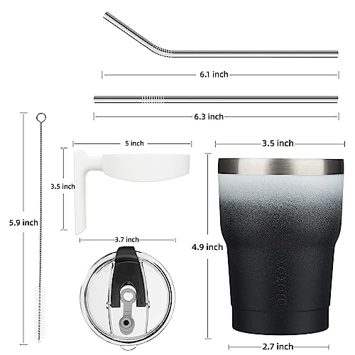 BJPKPK 10 oz Mini Tumbler with Lid, Straw & Handle, Insulated Steel Cup | Small, Spill Proof, Leak Proof, Thermal, Double Wall Vacuum, Sweatproof, Dishwasher Safe, BPA Free, Day & Night - color: Day & Night, size: 10 Ounces