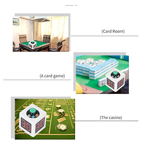Cube Timer, 1.4in Cube Countdown Stopwatch, Multiple Modes, 4 Side Desk Productivity Digital Timer for Private Poker Chess Casinos School (White)