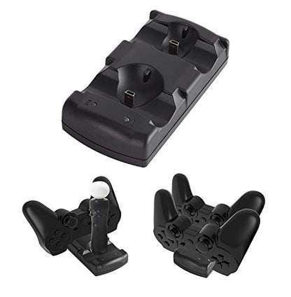 Controller Charger Station for PS3, Charging Dock for PlayStation 3 Dual Controller and Move with LED Light Indicator and Charging Cable