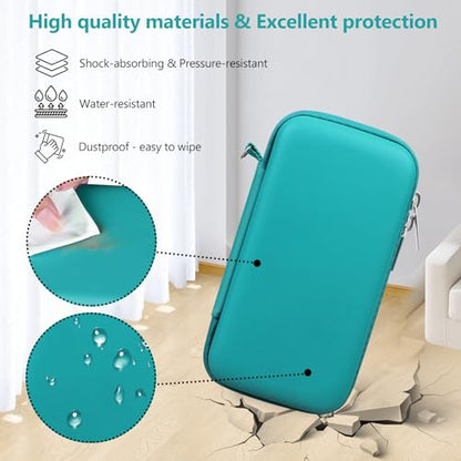 Supmay Hard Carrying Case Compatible with Nintendo DS Lite NDSL, Gameboy Advance Games Storage Holder Travel Bag with Mesh Pocket for USB Charging Cable, Stylus, Earphones, Game Cartridge, Green - color: Green