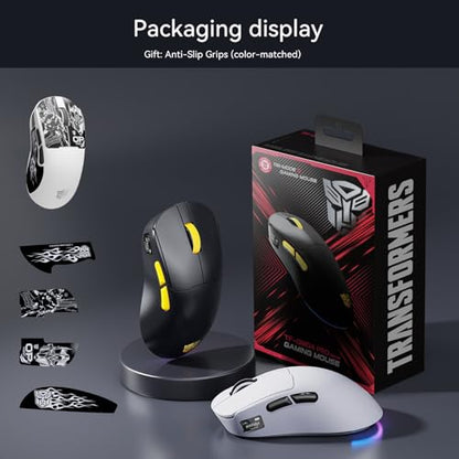 Transformers Gaming Mouse GM04 Pro, Wireless Gaming Mouse Tri-Mode Bluetooth/2.4G/Wired, 53g Ultra-Light, 24,000 DPI PAW3311 Sensor, RGB, 1000Hz, Rechargeable PC Gaming Mouse (White) - color: White