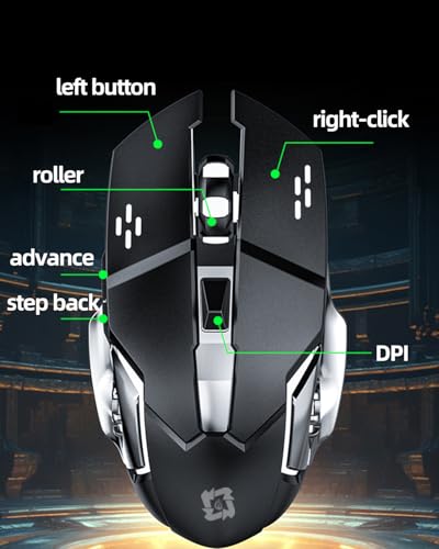 Wired Gaming Mouse with 4-Color Breathing Light, Silent Click, Ergonomic Hollow Side Wings, USB Professional Gamer Mouse for PC Laptop Desktop