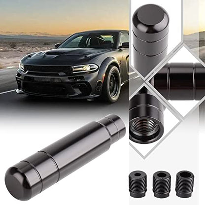 BARTOO Aluminum Alloy Heavy Weighted Shifter Knob, 5" Auto Gear Shift Knob, Car Gear Lever Stick Shifter Handle,with 3 Threaded Adapters M8 M10 M12,Fit Most Automatic Manual Vehicle (Black) - color: Black