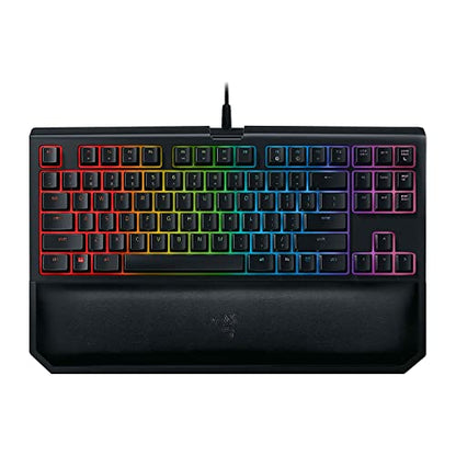 Razer BlackWidow TE Chroma v2 TKL Tenkeyless Mechanical Gaming Keyboard: Orange Key Switches, Tactile & Silent, Chroma RGB Lighting, Magnetic Wrist Rest, Programmable Macros, Classic Black - style: V2 TKL TE