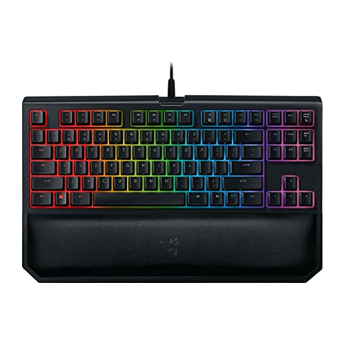 Razer BlackWidow TE Chroma v2 TKL Tenkeyless Mechanical Gaming Keyboard: Orange Key Switches, Tactile & Silent, Chroma RGB Lighting, Magnetic Wrist Rest, Programmable Macros, Classic Black - style: V2 TKL TE