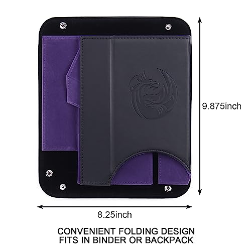DND Dice Tower and Tray Set with Non-Scratch Felt Lined Rolling and Velvet Surface - Folding Auto Dice Roller Dice Rolling Tower for RPG Board and Table Games - color: Bule
