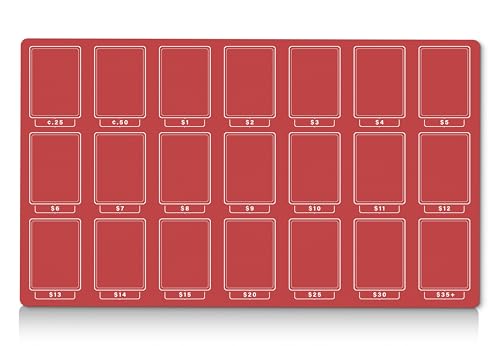 Playmat for TCG Card Pricing | MTG Selling Mat | TCG Card Vendor Booth Organizer | Game Store Accessory | Collector Sorting | 7 Colors Available (Red) - color: Red