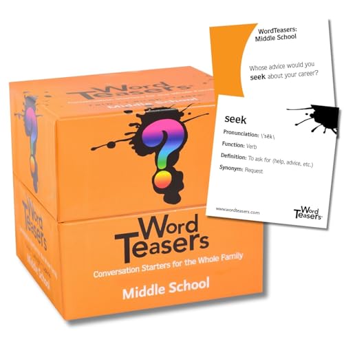 Middle School - Vocabulary Game for Kids 10-13 - Fun Family Conversation Starters - Reading Games for Middle School - 150 Vocabulary Flash Cards/Conversation Cards - style: Middle School