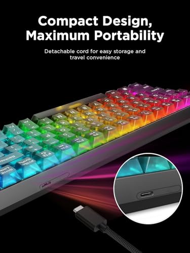Lenovo Legion K510 Mini Pro Wired Mechanical Gaming Keyboard - 75% Compact Design, RGB Illumination, Hot-Swappable Mechanical Switches, Programable Keys - style: K510 Mini