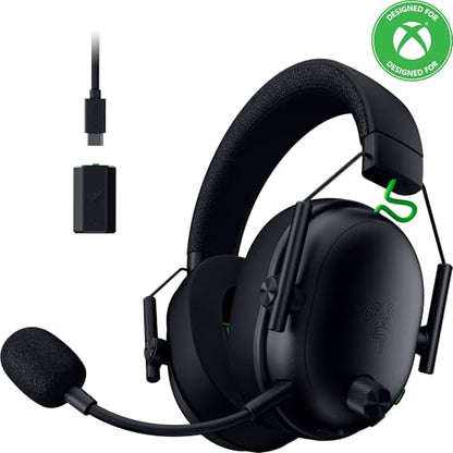Razer BlackShark V3 Wireless Xbox Gaming Headset, 50mm Drivers, Black | Super Wideband Mic, 2.4 GHz, Bluetooth, USB, Works with PC, Mac, PS5, Nintendo Switch, Smartphone, 70 Hr Battery - color: Black, style: Xbox