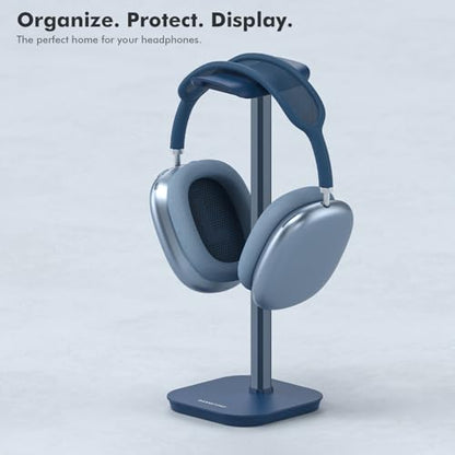 Headphone Stand, Desktop Headset Holder Heavy Base Desk Earphone Stand Aluminum Gaming Headset Hanger Rack for AirPods Max, AirPods, AirPods Pro, Sony, Beats, Bose, Razer and More(Blue) - color: Blue
