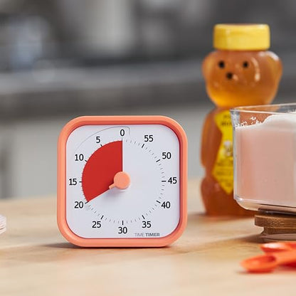 TIME TIMER Home MOD – 60-Minute Visual Timer, Homeschool Supplies Study Tool, Timer for Desk, Office, and Meetings with Silent Operation (Dreamsicle Orange) - color: Orange Dreamsicle, style: Timer