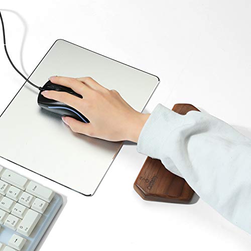 Wooden Keyboard Palm Rest - Walnut Wrist Guard, Solid Wood Mouse Pad - Black Walnut, 6.9in - color: Black Walnut, size: 6.9in