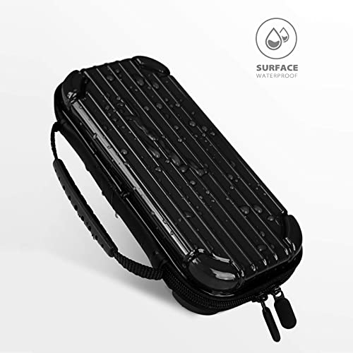 CALLCASE Carrying Case for Switch Lite with Glass Screen Protector, Portable Hard Shell Travel Case Storage Bag for Switch Lite Console and Accessories holds 10 Game Cartridges - Black