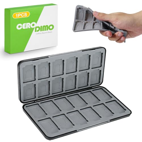 24 Slot Game Card Case Holder Portable Cartridge Storage Box with Micro SD Card Organizer Travel Hard Shell Protective Case Black
