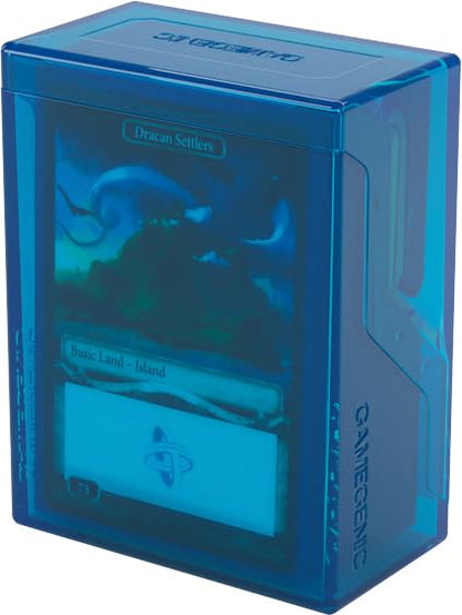 Gamegenic Bastion 50+ XL Deck Box - Compact, Secure, and Perfectly Organized for Your Trading Cards! Safely Protects 50+ Double-Sleeved Cards, White Color, Made - color: Blue