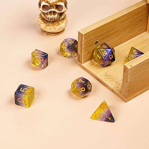 7PCS Non-Binary-Pride Polyhedral DND Dice Set, Homosexual Flag D&D Dice for RPG and Other Table Games - color: Flag-non-binary-pride