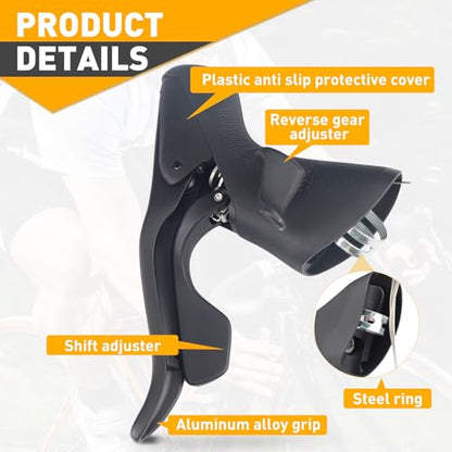 L-TWOO Road Bike Shift Lever 2x7/ 2x8/ 2x9/ 2x10 Speeds Road Bicycle Shifters with Brake Levers Compatible with Shimano - color: 2X10 Speeds