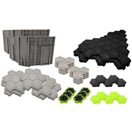 Renegade Game Studios G.I. Joe Heroscape Rumble at The Rift Battle Box | Tactical Military Board Game Featuring 8 Miniatures, Modular Hex Terrain Tiles, and Cobra Fortifications for 2 Players
