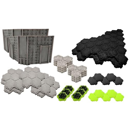 Renegade Game Studios G.I. Joe Heroscape Rumble at The Rift Battle Box | Tactical Military Board Game Featuring 8 Miniatures, Modular Hex Terrain Tiles, and Cobra Fortifications for 2 Players