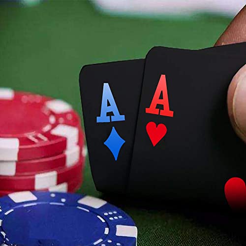 Merytes 2 Deck of Waterproof Poker Cards and Playing Cards with Flexible Plastic PVC and Classic Trick Cards - color: Red Blue