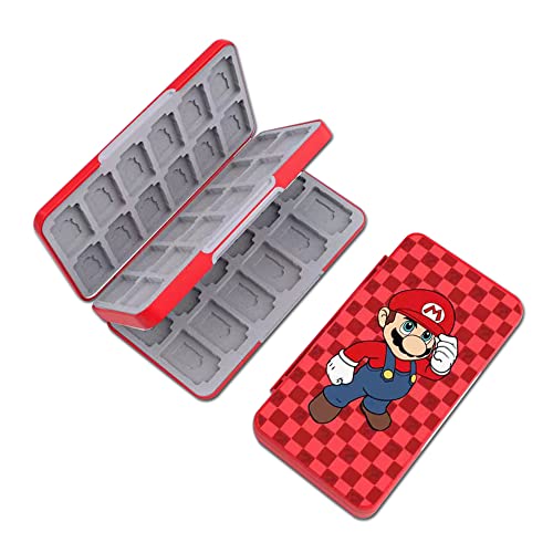 PERFECTSIGHT Switch Game Case Compatible with Nintendo Switch OLED & Switch Lite, 48 Switch 2 Game Holder，Cute Switch Game Card Case Cartridge with 48 Slots Game Card Storage, Mali - color: 48 Slot - Red M, size: 48 Slots