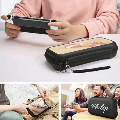 WOWTIFY Custom Switch Carrying Case For Nintendo Switch/OLED with Photo,Name,Personalized Picture Portable Travel Carry Cover for Console & Accessories with 8 Games Cartridges