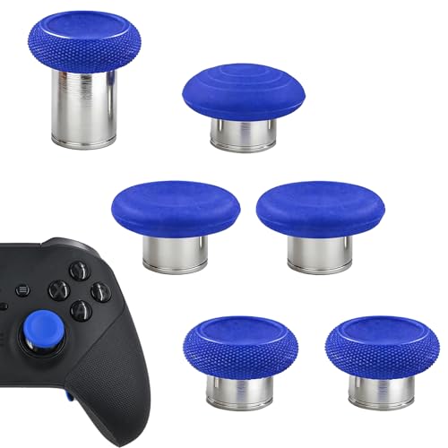 6 in 1 Metal Magnetic Thumbsticks for Xbox Elite Series 2 Controller,Swappable Magnetic Analog Stick Joystick Caps Replacement for Xbox Controller Elite Series 2/Elite Series 2 Core(Blue) - color: Blue