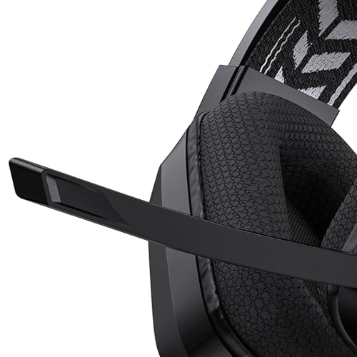 Keenso Wired Gaming Headset, ABS PC Gaming Headset with 50mm Drivers, Memory Foam Ear Cushions, Adjustable Headband, Rotatable Mic for PC Laptop Console Mobile Users (Black)