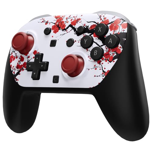 eXtremeRate DIY Replacement Faceplate Shell for Nintendo Switch 2 Pro Controller, Custom Front Housing Case, Thumbsticks and Screwdriver Tools for Switch 2 Pro Controller - Winter Blossom - color: Winter Blossom