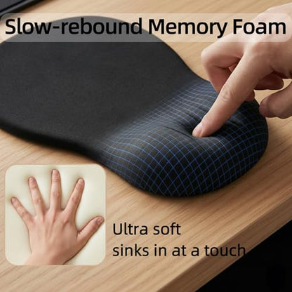 Ergonomic Mouse Pad with Wrist Rest, Memory Foam Wrist Support Mousepad with Non-Slip PU Base, Pain Relief Mouse Pads for Office Gaming & Home (Pink) - color: Pink