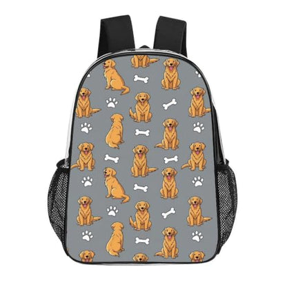 Fashion Teddy Print Clear Backpack Stadium Approved for Men Women | Transparent Bookbag with Reinforced Bottom, Adjustable Padded Shoulder Straps, Golden Retriever Cute Dog - color: Pattern (500)