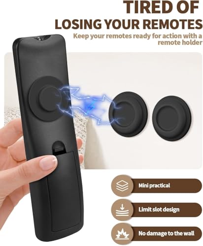 6 Pack Magnetic Remote Control Holder – Upgraded Silicone Magnetic Wall Mount for TV, Fan & Air Conditioner Remotes – Self-Adhesive, No-Drill Remote Control Holder Wall Mount (Circle White) - color: Circle White