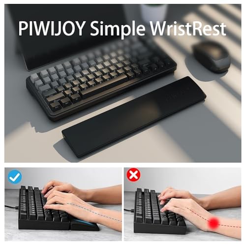 Ergonomic Keyboard Wrist Rest, Memory Foam Wrist Support Pad with PU Leather Surface, Non-Slip Base, Sweat-Resistant Design for Mechanical Keyboards, Laptop, Office, Gaming and Typing