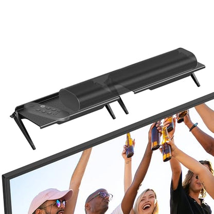 No Drilling Soundbar Mount, TV Top Shelf Fits Most Soundbars up to 12 lbs, Universal Monitor Shelf-Sound Bar Mounts, Sound Bar Shelfs Above TV for Flat Screen TVs,No TVs Disassembly, 23.6x4.4inch