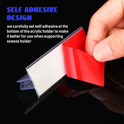 Fulmoon 200 Pcs Sign Holder, Adhesive Base Sign Holders Multiple Uses for Counters, Warehouses, Base Holders with Strong Adhesive (1*3in) - size: 1*3in