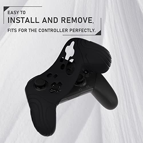 PlayVital Samurai Edition Ergonomic Silicone Skin Protective Case for Nintendo Switch Pro Controller, Soft Anti-slip Controller Grip Protector for Nintendo Switch Pro with Thumb Grip Caps - Black - color: Black