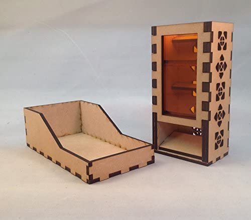 Mini Dice Tower v1 Amber Acrylic Window Laser Cut MDF Unique Fast Shipping