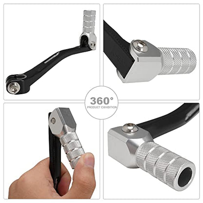 JFG RACING Motorcycle Folding Gear Shifter Shift Lever Pedal CNC Universal for CRF XR RM KX KLX TTR PW SSR Apollo TAO TAO SDG 50cc - 125cc Dirt Pit Bike Sliver - color: Silver