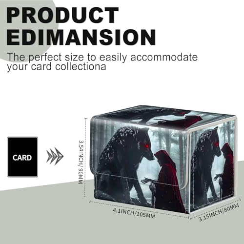 for Card Storage - High Capacity Anime Card Sleeves, Commander Decks, Black Wolf with Red Eyes - color: Black Wolf with Red Glowing Eyes