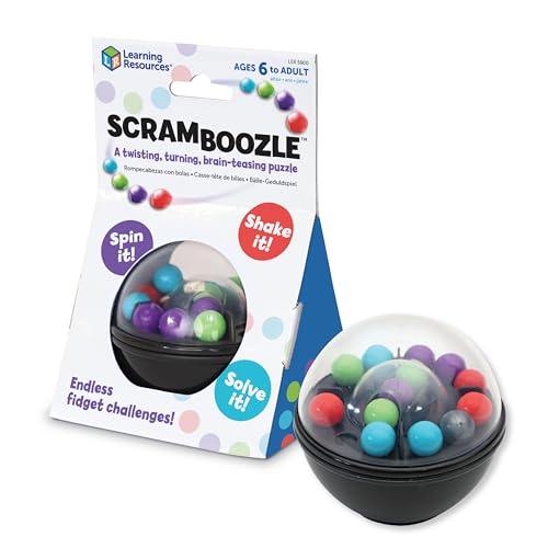 Learning Resources Scramboozle Puzzle Ball - 3D Brain Teaser Puzzles for Kids and Adults, Puzzles for Teens, Problem Solving Puzzle Games, Travel Games, Fidget Toys, Gifts for Boys and Girls