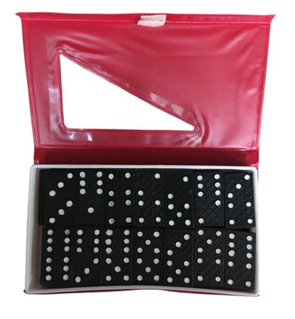 Mini Wood Domino Set - Wooden Dominoes in Travel Case