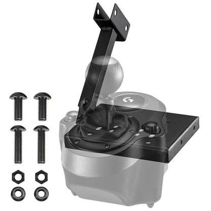 LGIB Universal Gear Shifter & Handbrake Bracket for Racing Wheel Stand，Dual-Side Adjustable Bracket Compatible with Most Gaming Simulator Setups, Gear Lever Mount Accessorie with Mounting Bolts